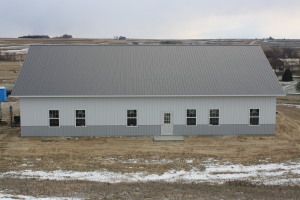 Nov 12th - back (North) side of the bldg complete...siding, etc.