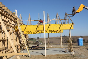 entrance trusses went up today